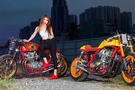 “Đốt mắt” ngắm chân dài Việt bên môtô Honda CB750 cafe racer